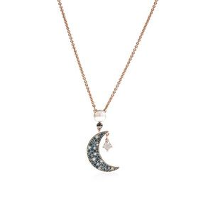 Swarovski Symbolic Pendant Necklace Moon And Star Rose Gold-Tone Plated